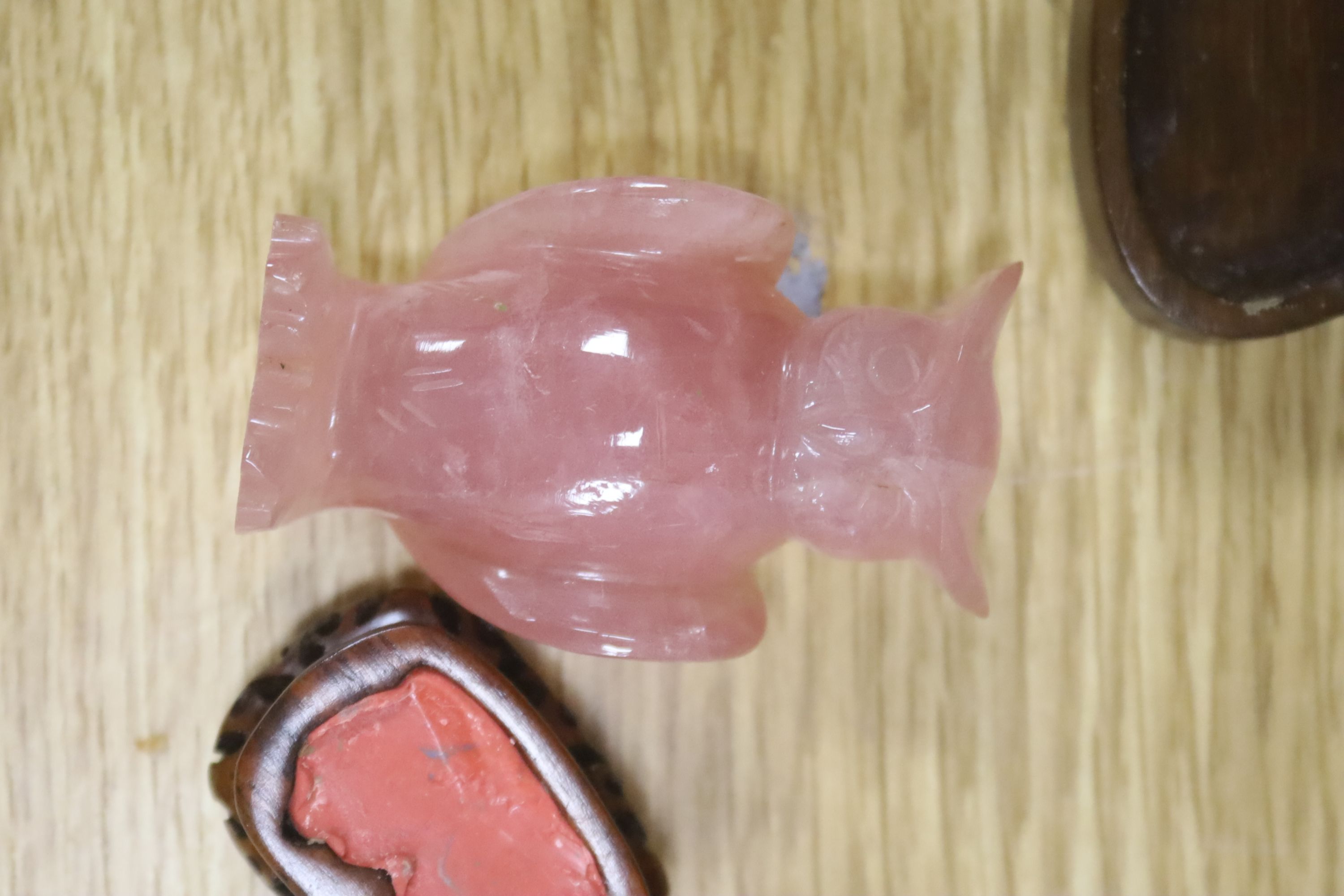 A quantity of Chinese carved hardstone and soapstone animals / creatures